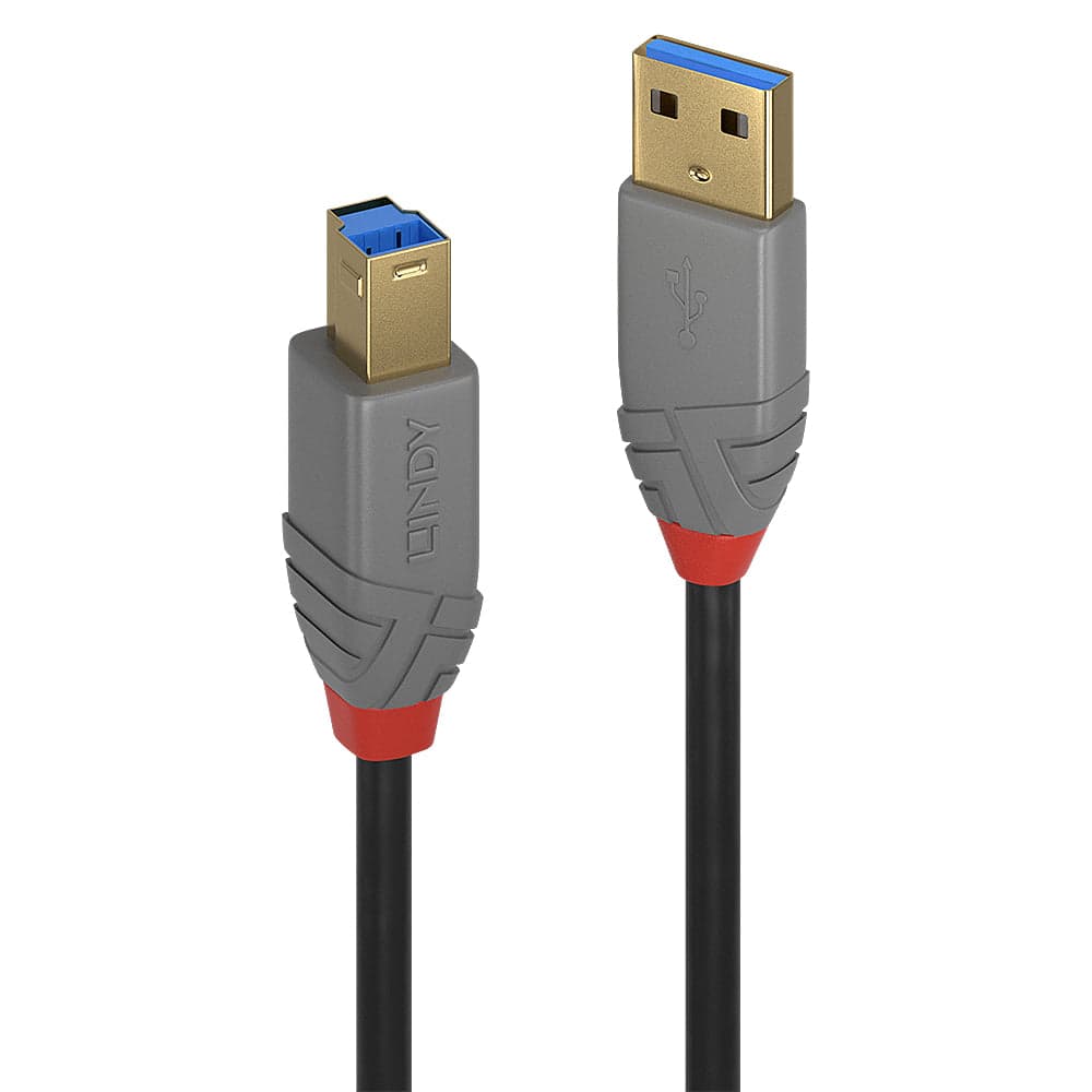 Lindy - 36743 cable USB 3 m USB 3.2 Gen 1 (3.1 Gen 1) USB A USB B Negro, Gris - 36743