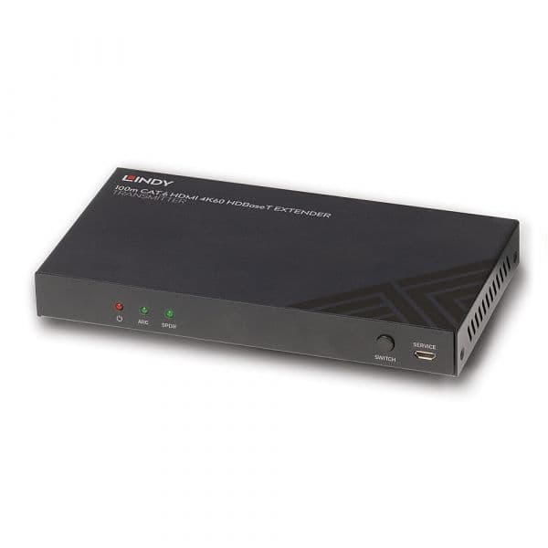 Lindy 38341 Transmissor HDBaseT HDMI 4K60 Cat.6 100m com Áudio IR RS232 Preto