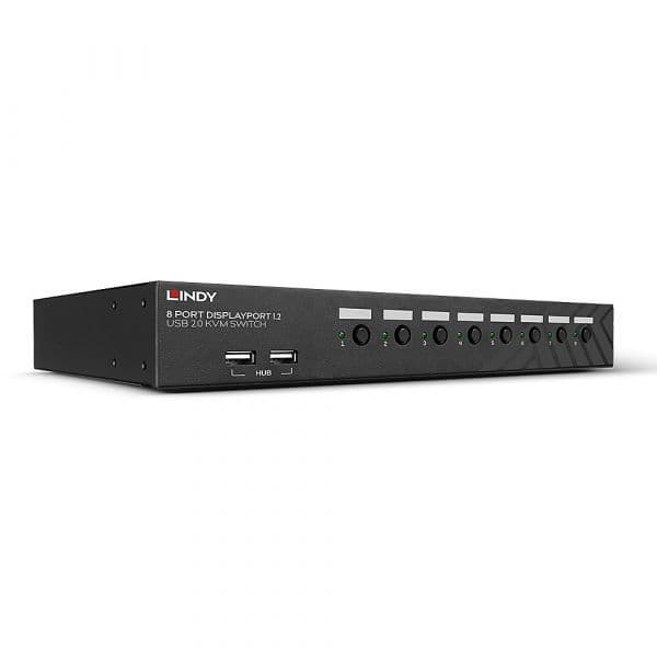 Lindy KVM Switch 8 Portas DisplayPort 1.2 USB 2.0 com Áudio 39540