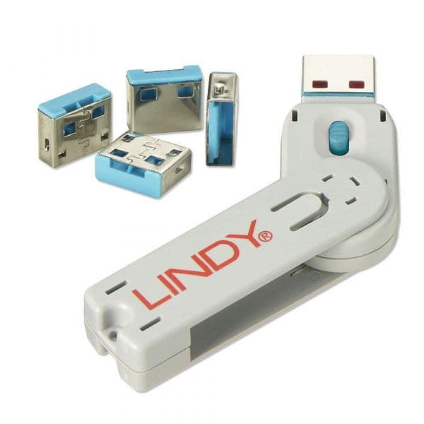 Lindy 40452 Bloqueador de Porta USB Tipo A Azul 4 ou 5 Peças