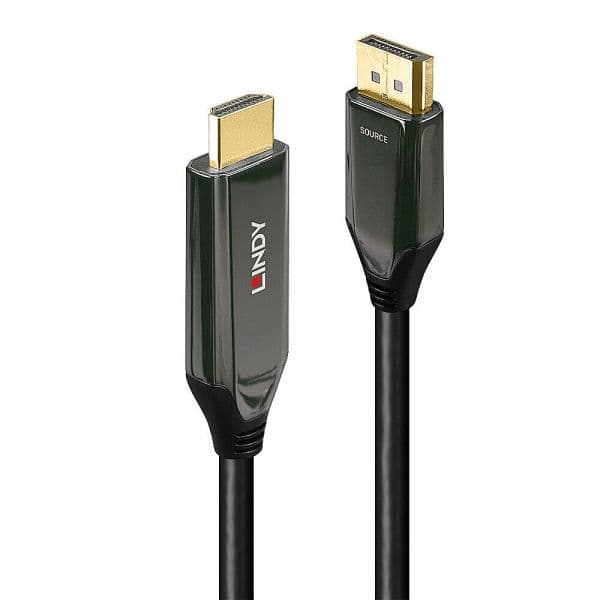 Lindy 40930 Cabo DisplayPort HDMI 1.4 8K 60Hz 1m Preto