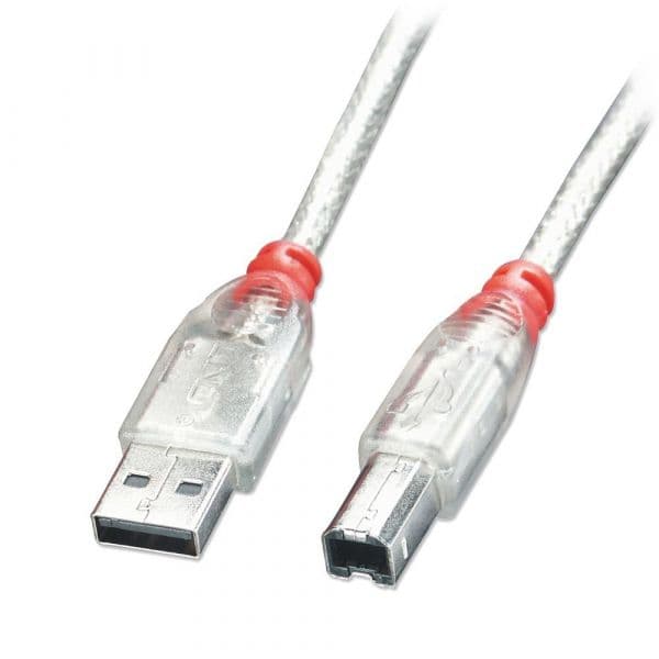 Lindy - 41754 cable USB 3 m USB 2.0 USB A USB B Transparente - 41754