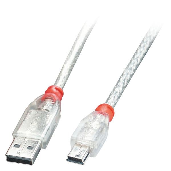Lindy - 41783 cable USB 2 m USB 2.0 USB A Mini-USB B Transparente - 41783