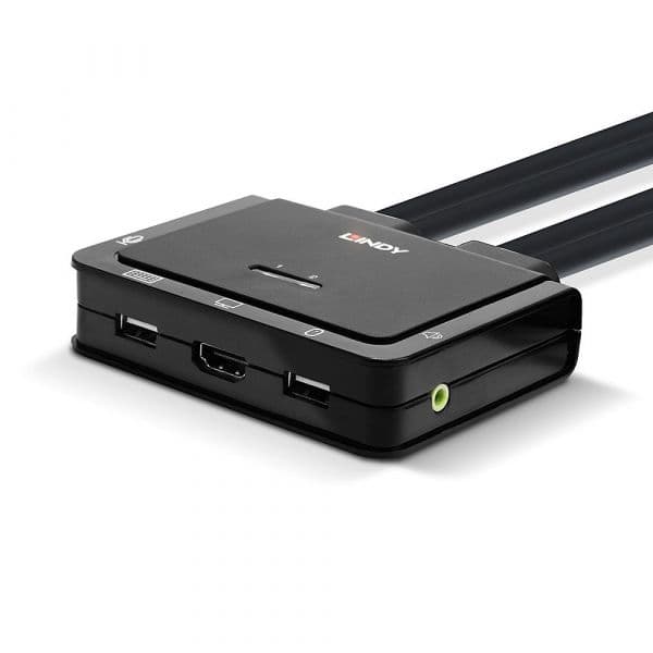 Lindy 2 Port Hdmi 2.0 18G, USB 2.0 Kvm Switch C/ Audio - 42345