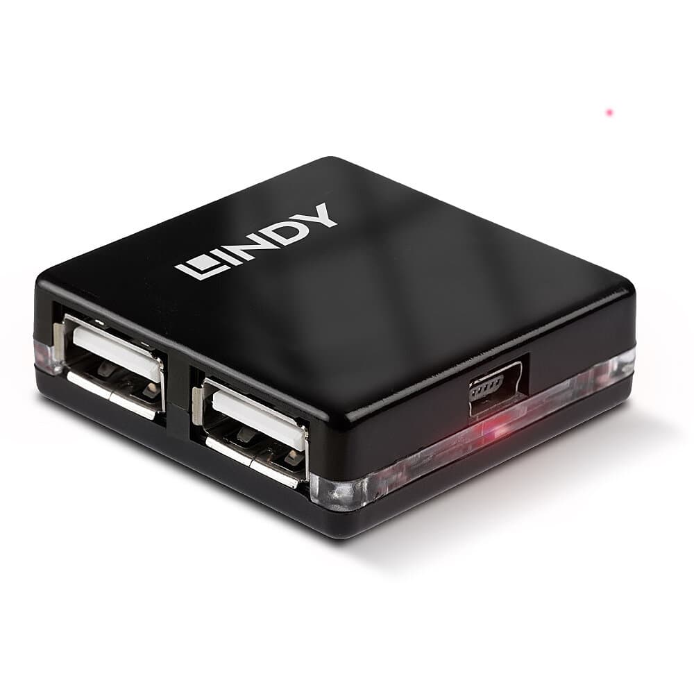 Lindy 42742 Hub USB 2.0 4 Portas Preto