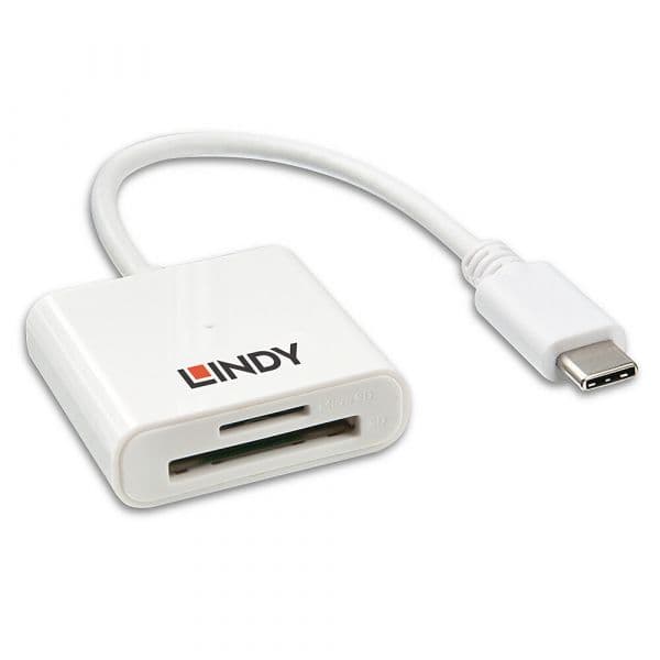 Lindy 43185 Leitor de Cartões USB 3.1 Type C SD MicroSD