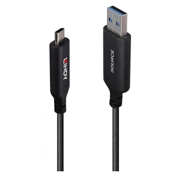 Lindy Cabo USB 3.2 Gen 1 Tipo A para C Híbrido 5 Gbps 10m