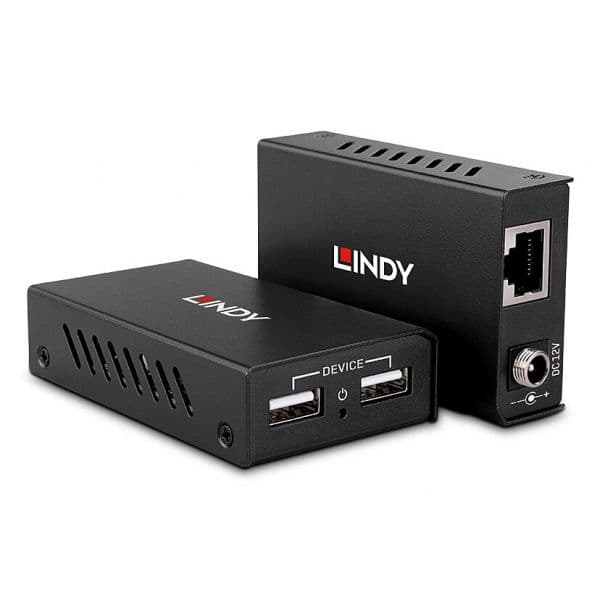 Lindy 43408 Extensor USB 2.0 CAT 6 100m Preto