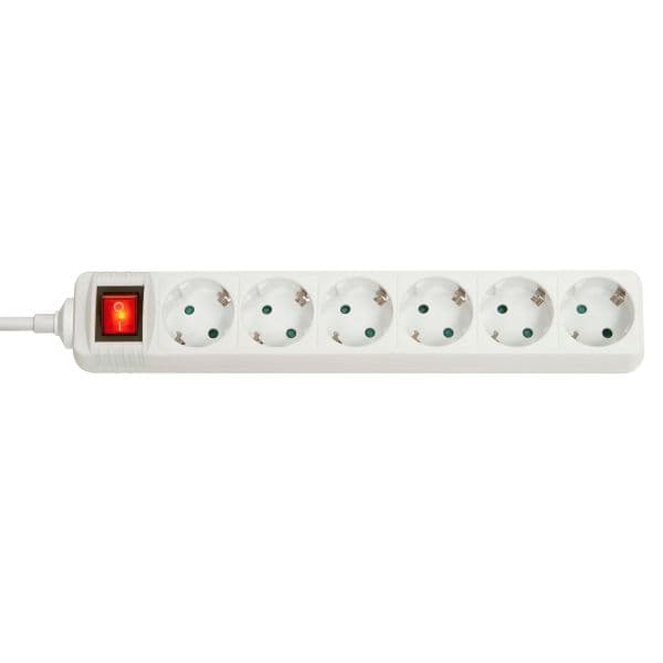 Lindy 73103 Régua de Alimentação Schuko 6 Tomadas com Interruptor 1.4m Branca