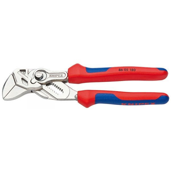 Knipex Alicate Chave Ajustável de 180mm com Fundas Multicomponentes e Cromagem