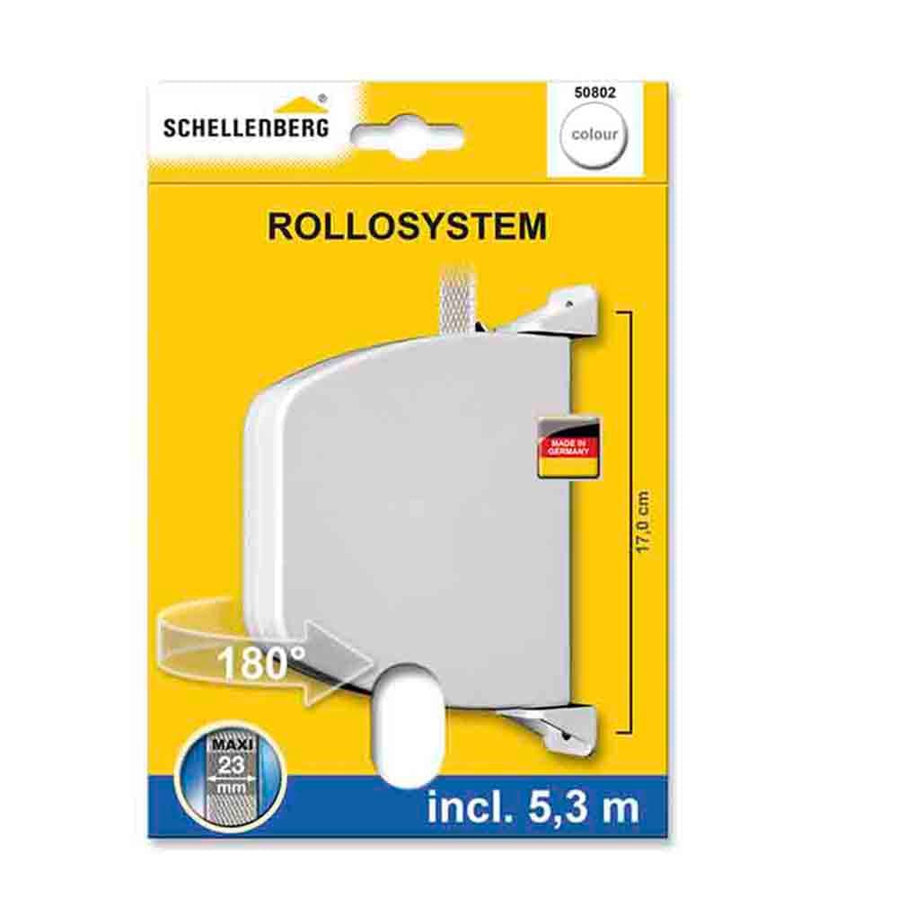 Schellenberg Enrolador de Exterior Giratório 180° com Fita 5,3m Branco