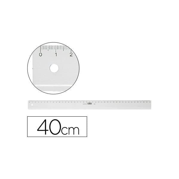 M+R 10 un. Régua 40 cm Plástico Transparente - 4004627213009