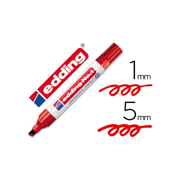 Edding Marcador Permanente nº 1 Ponta Biselada Vermelho 1 un.