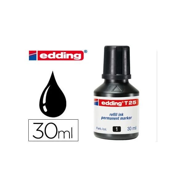 Edding Tinta p/ Recarga Marcadores Permanentes T25 Preto 30ml