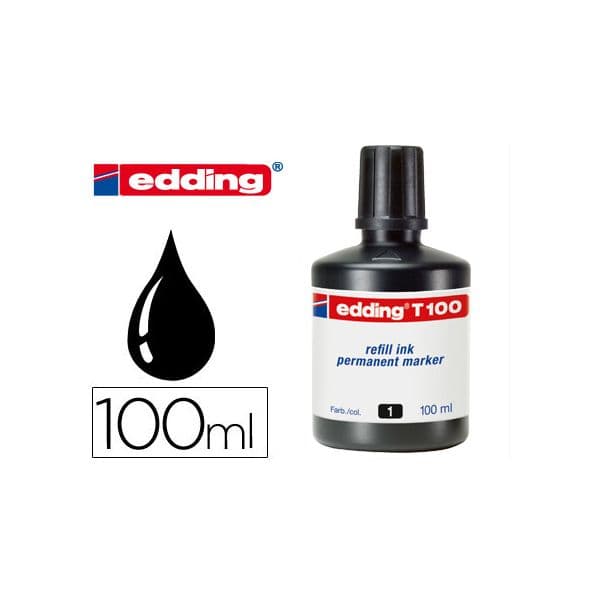Edding Frasco Tinta Preto 100ml - T100-01