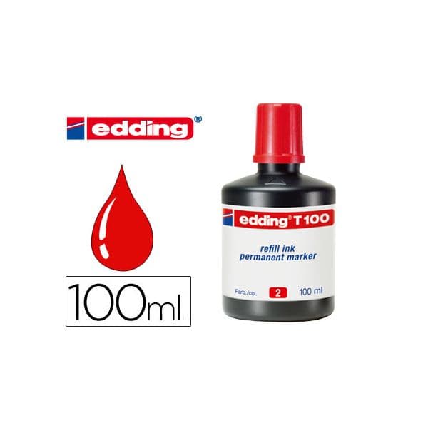 Edding Frasco Tinta Vermelho 100ml - T100-02