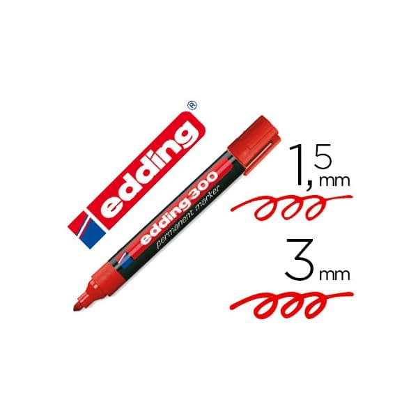 Edding Marcador Permanente 300 Vermelho Ponta Redonda 1,5 mm - OFF076498CE