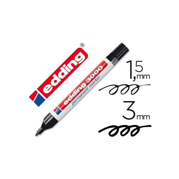 Edding Marcador 3000 3mm Preto 1 Un.