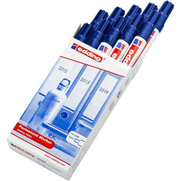 Edding Marcador Permanente 3000 Azul 10 Un.