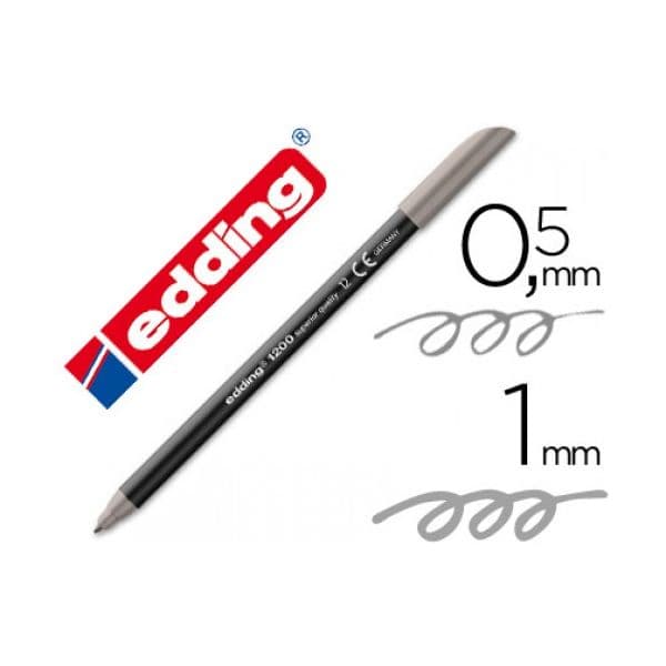 Edding 10 un. Marcadores Ponta Fibra nº 12 1200 Cinzento - 1200-G