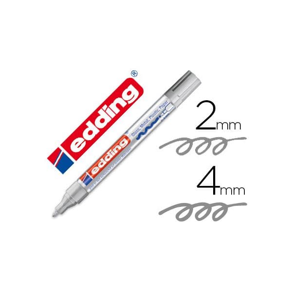 Edding Marcador Ponta de Fibra 750 Prata ponta Redonda 3,5 mm - 75359