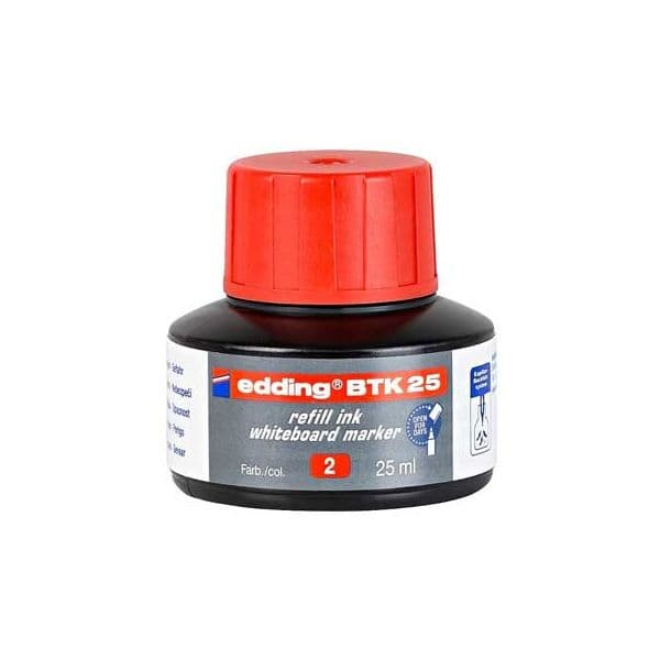 Edding Tinta Recarga Marcador Quadro BTK 25 T25 25ml Vermelho