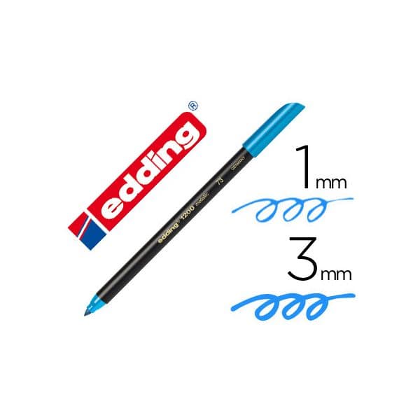Edding Marcador Ponta Fibra 1200 Azul Metalizado N 73 Ponta Redo - 72071
