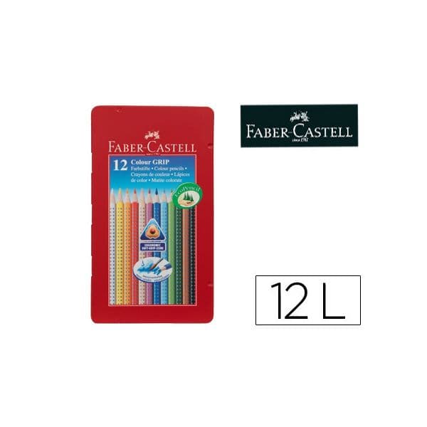 Faber-Castell Caixa Metálica Lápis de Cor Colour Grip 12 un.