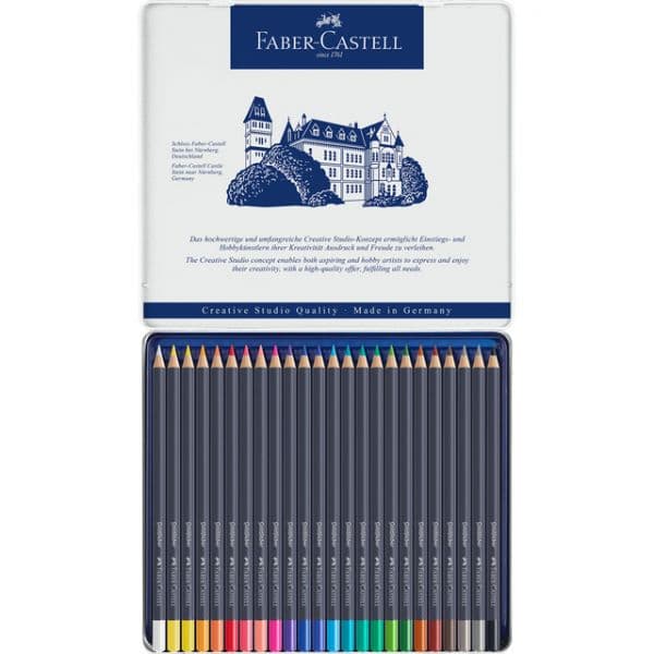 Faber-Castell Lápis Permanentes Goldfaber Estojo de Metal Multicolor 24 un.