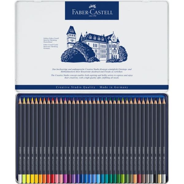 Faber-Castell Lápis Permanentes Goldfaber Multicolor Caixa Metálica 36 Un.