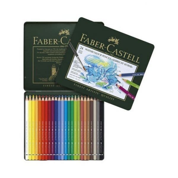 Faber-Castell Lápis Aguareláveis Albert Dürer de Multicolor Caixa de Metal 24 un.
