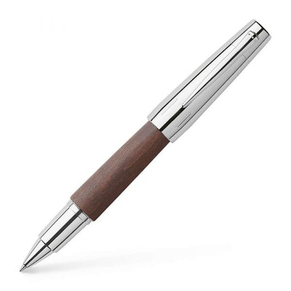 Faber-castell Rollerball E-motion Pearwood Dark Brown Preto