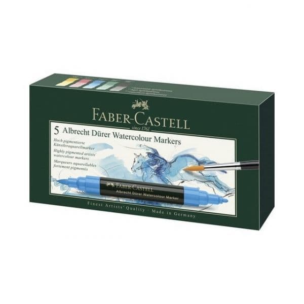 Faber-Castell Estojo de 5 Marcadores Aguareláveis de Ponta Dupla Albrecht Dürer
