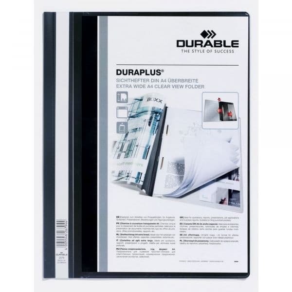 Durable Classificador com Ferragem Duraplus A4 Preto - 315723