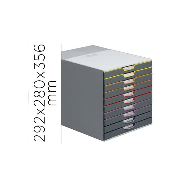 Durable Módulo de Secretária Plástico 292x280x356mm 10 Gavetas Empilháveis - 7610-27