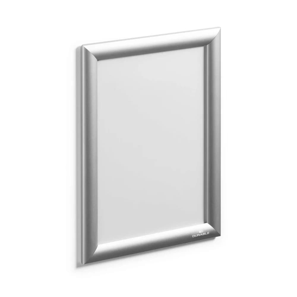 Durable Moldura de Encaixe/Expositor de Parede A4 Alumínio Prata Anodizado