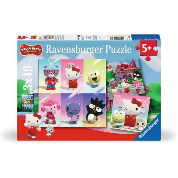 Ravensburger Puzzle Hello Kitty e Amigos 3 x 49 Peças - 12001035