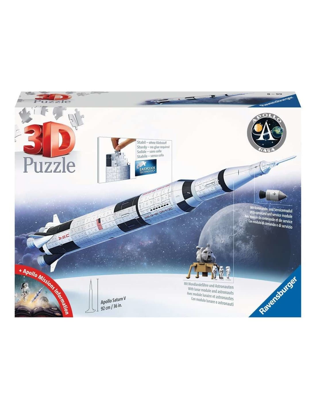 Ravensburger 3D Puzzle Apollo Saturn V Rocket 440 Peças