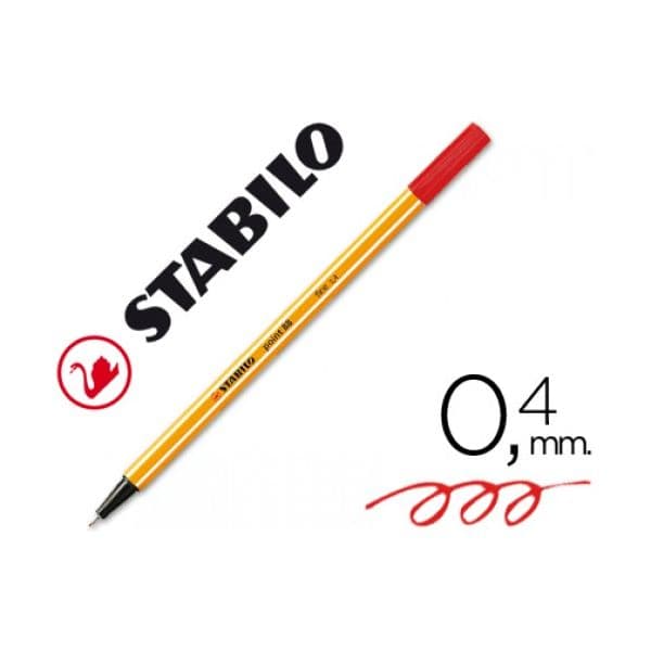 Stabilo Marcador Point 88 0.4mm Vermelho 10 Un.