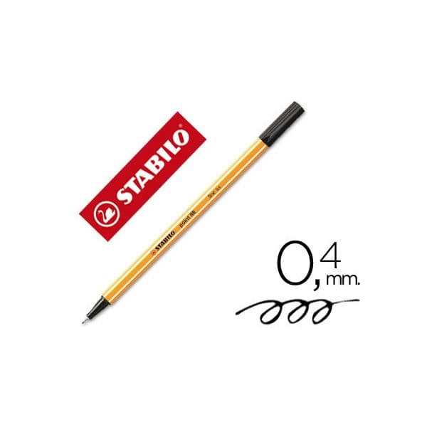 Stabilo Marcador 0.4mm Fineliner Point 88 /46 Preto 10 Un.