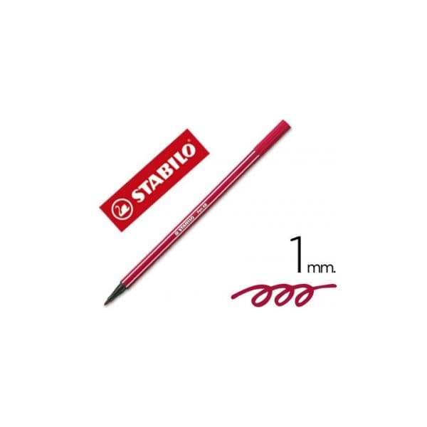 Stabilo 10 Un. Marcadores Aquareláveis Pen 68 Vermelho Dark - 68/50