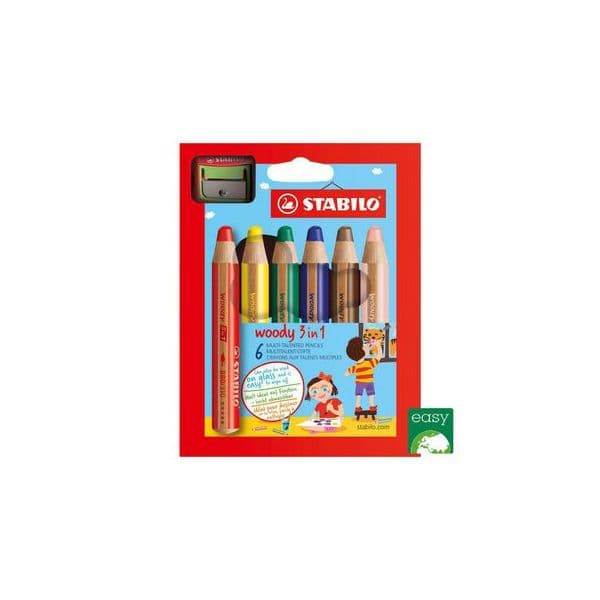 Stabilo Lápis de Cor Woody 3 em 1 Várias Cores - 8806-2
