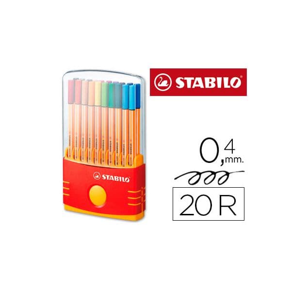 Stabilo 20 un. Marcadores Fibra Point 88 ColorParade - 43408