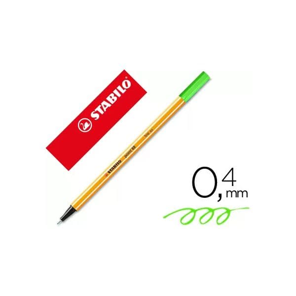 Stabilo Marcador Point 88 0.4mm Verde Neon 10 Un.