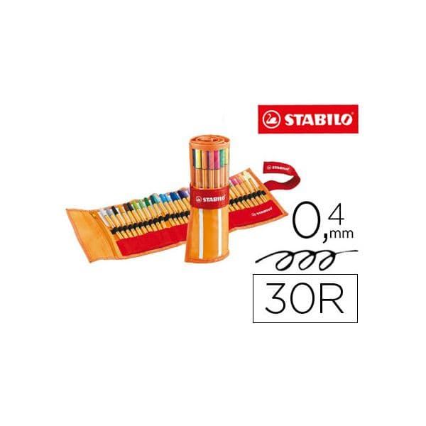 Stabilo Estojo 30 Marcadores Fineliner Point 88 F 0.4mm - 8830-2