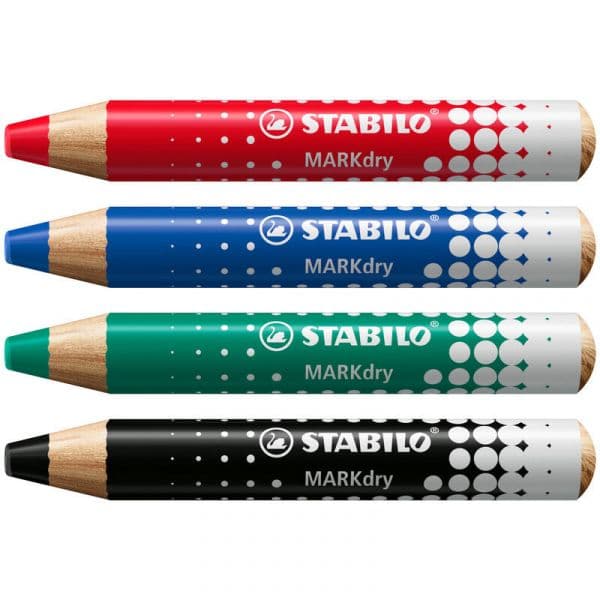 Stabilo Markdry Conjunto de Marcadores para Quadro Branco/Papel, 4 Cores Sortidas