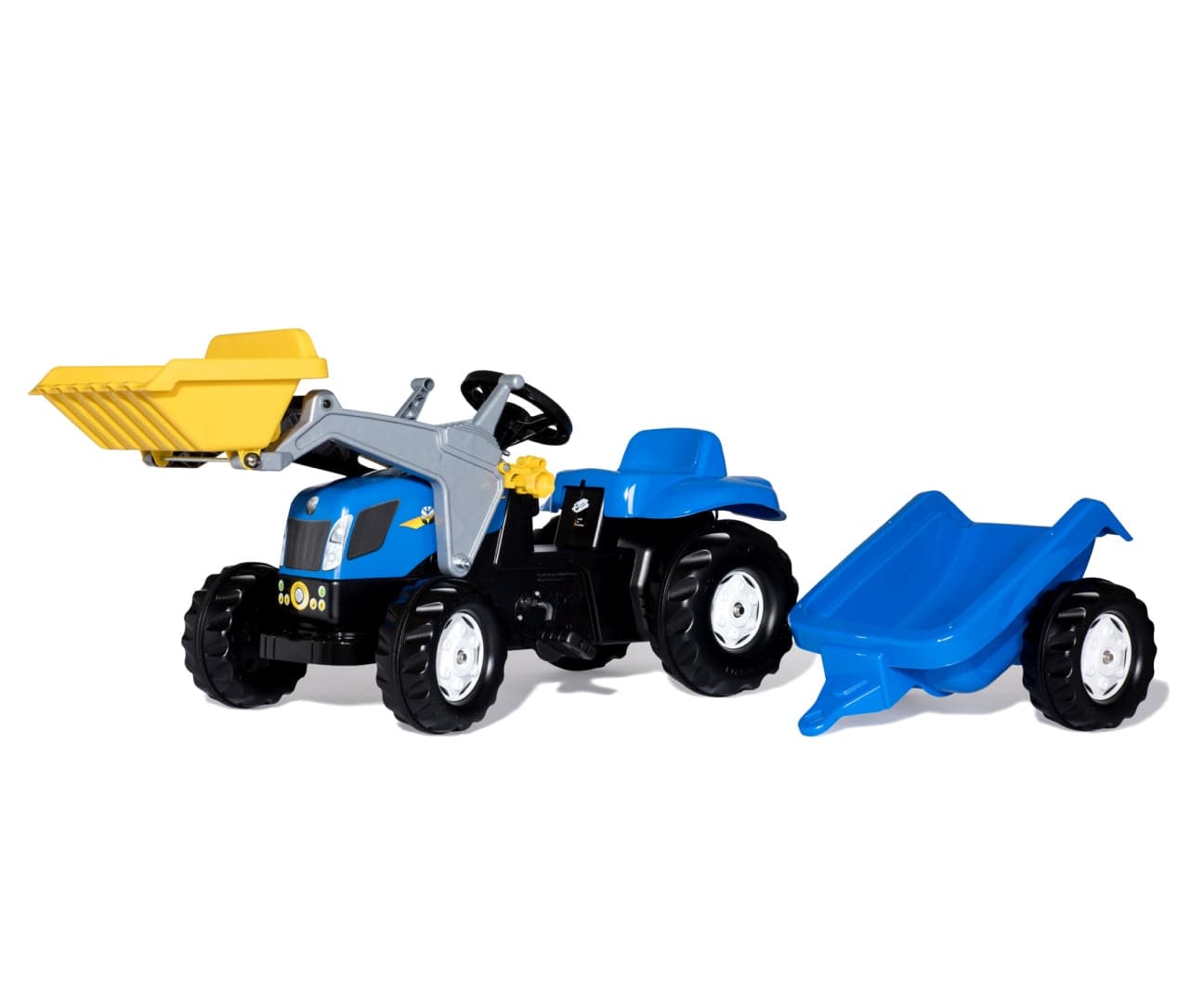 Kart A Pedais New Holland Agriculture Trator Com Balde E Reboque Rolly Toys