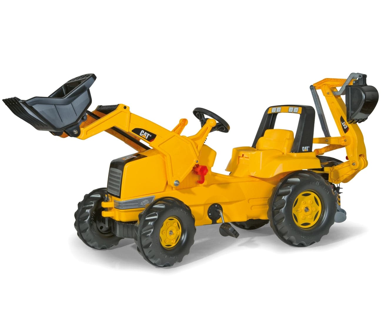 Trator Junior Cat Com Balde E Reboque Rolly Toys
