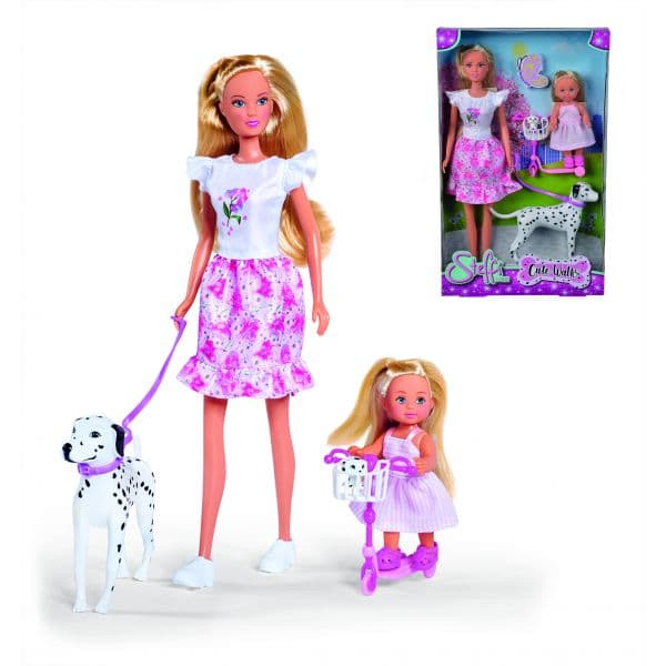Simba Bonecas Steffi Love e Evi Love Cute Walk