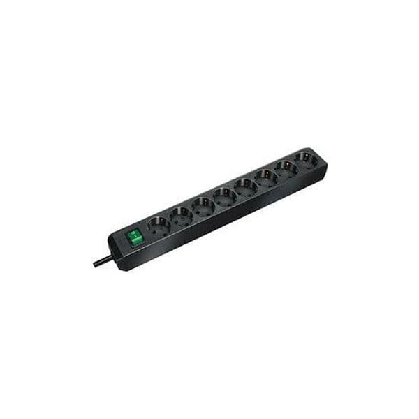 Brennenstuhl Base de Tomas Multiplas Eco-line Negra com Interruptor Medidas 8 Tomas e 3 M de Cable